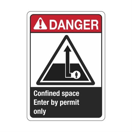Danger Confined Space Enter By Permit Only Sign